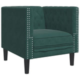 Ensemble de canapé Chesterfield et traversins 3 pcs vert foncé