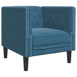Ensemble de canapé Chesterfield et traversins 3pcs bleu velours