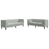 Ensemble de canapé Chesterfield et traversins 2 pcs gris clair