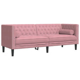 Ensemble de canapé Chesterfield et traversins 2pcs rose velours