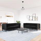Ensemble de canapé Chesterfield et traversins 2pcs noir velours