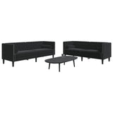 Ensemble de canapé Chesterfield et traversins 2pcs noir velours
