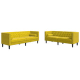 Ensemble de canapé Chesterfield et traversins 2 pcs velours
