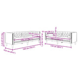 Ensemble de canapé Chesterfield et traversins 2pcs bleu velours