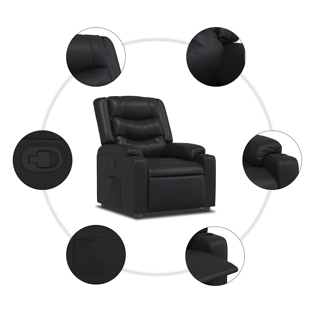 Fauteuil inclinable Noir Similicuir
