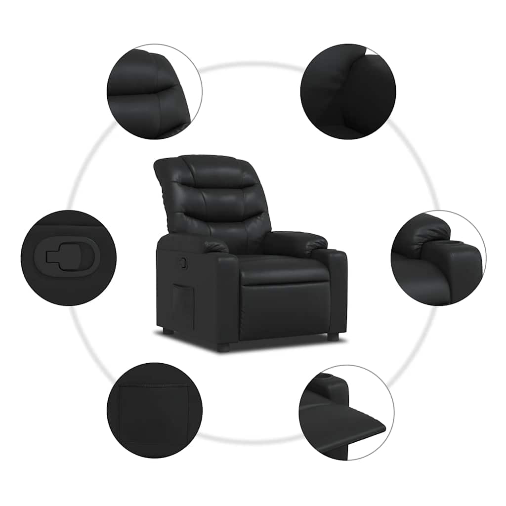 Fauteuil inclinable Noir Similicuir