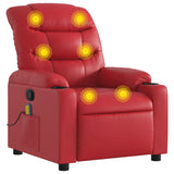 Fauteuil de massage inclinable rouge similicuir