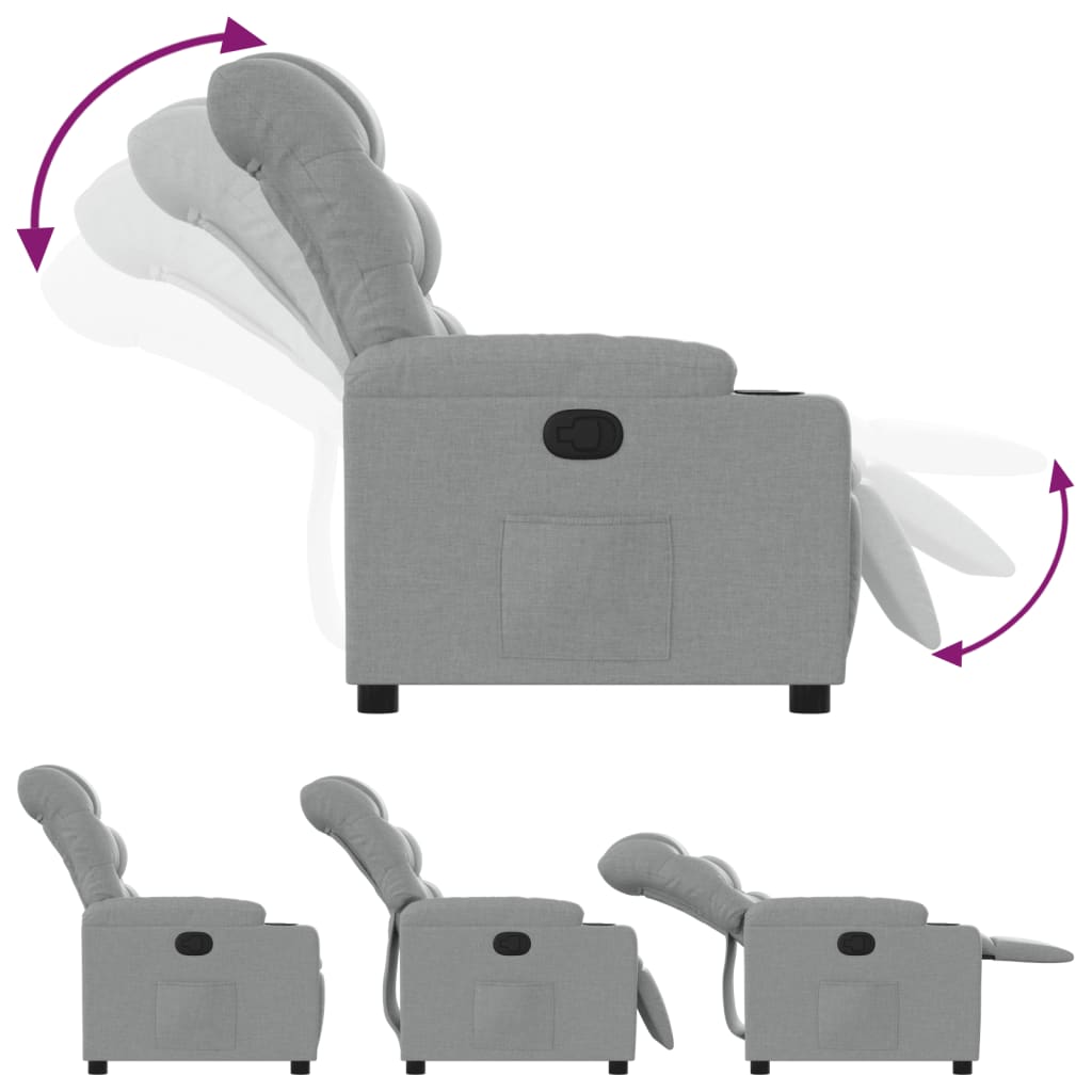Fauteuil inclinable Gris clair Tissu