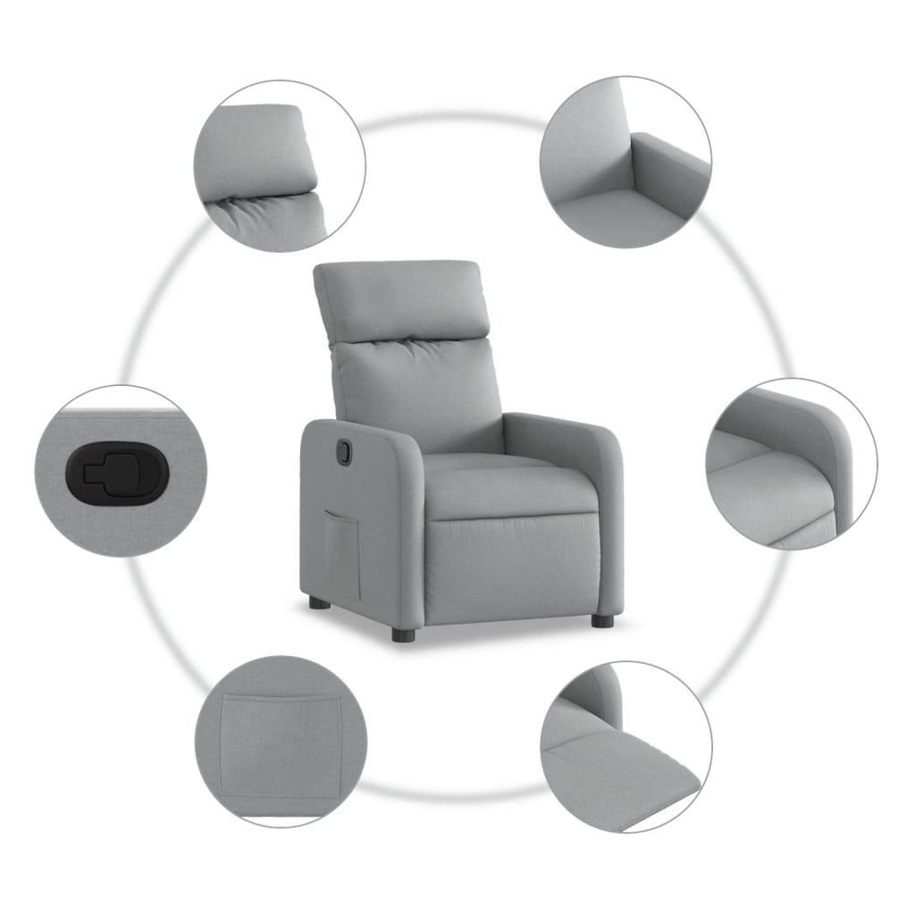 Fauteuil inclinable Gris clair Tissu