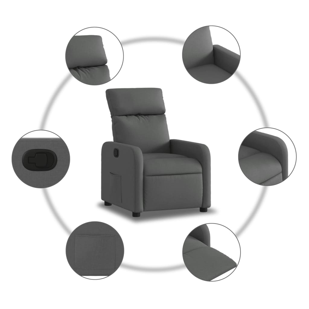 Fauteuil inclinable Gris foncé Tissu