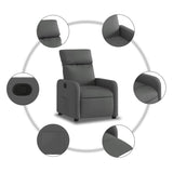 Fauteuil inclinable Gris foncé Tissu