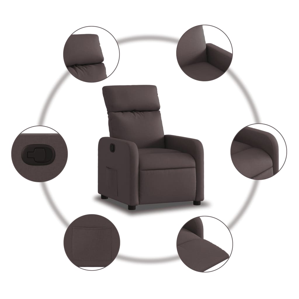 Fauteuil inclinable Marron foncé Tissu
