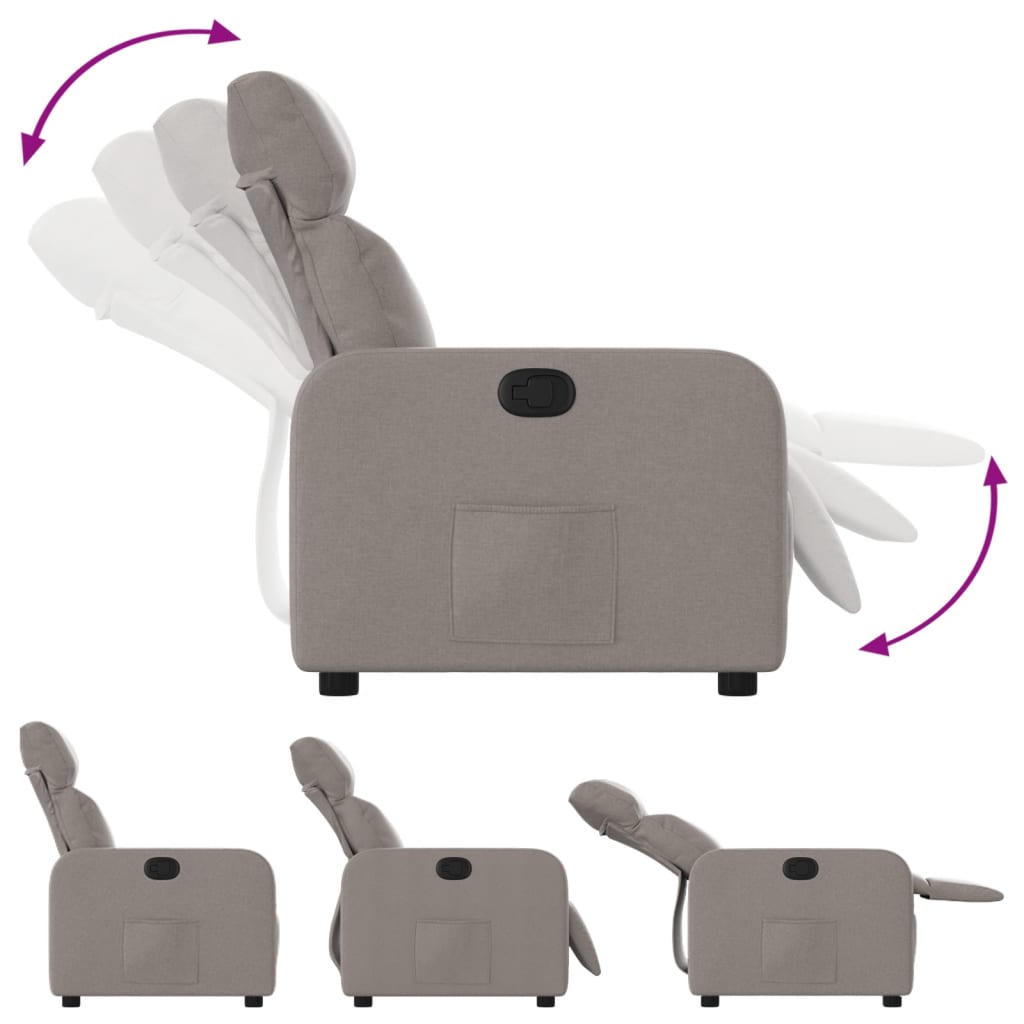 Fauteuil inclinable Taupe Tissu