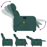 Fauteuil de massage inclinable Vert foncé Tissu