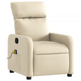 Fauteuil de massage inclinable Crème Tissu