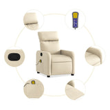 Fauteuil de massage inclinable Crème Tissu