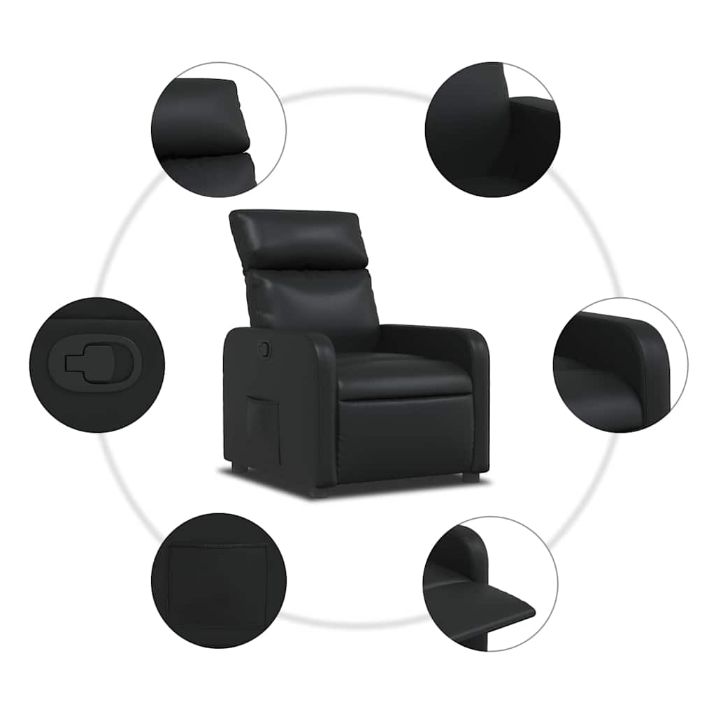 Fauteuil inclinable Noir Similicuir