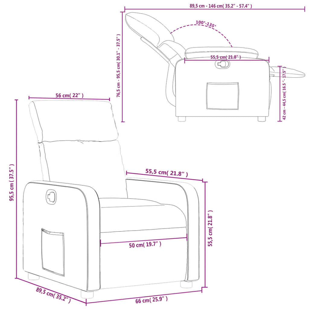 Fauteuil inclinable Marron Similicuir