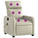Fauteuil inclinable de massage Crème Similicuir