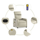Fauteuil inclinable de massage Crème Similicuir