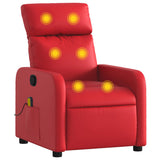Fauteuil de massage inclinable rouge similicuir