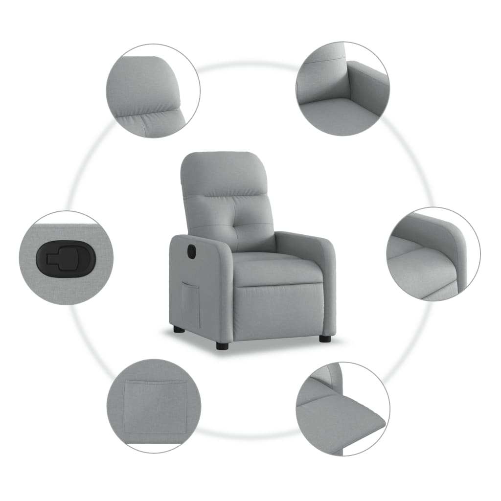 Fauteuil inclinable Gris clair Tissu