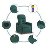 Fauteuil de massage inclinable Vert foncé Tissu