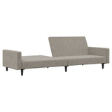 Canapé-lit à 2 places gris clair velours