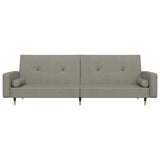 Canapé-lit à 2 places avec deux oreillers Gris clair Velours