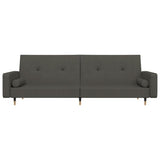 Canapé-lit à 2 places avec deux oreillers Gris foncé Velours