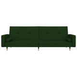 Canapé-lit à 2 places avec deux oreillers Vert foncé Velours