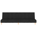 Canapé-lit à 2 places noir tissu