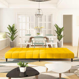 Canapé-lit 2 places jaune velours