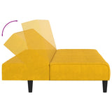Canapé-lit 2 places jaune velours