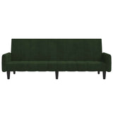 Canapé-lit à 2 places vert foncé velours
