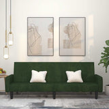 Canapé-lit à 2 places vert foncé velours