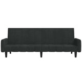 Canapé-lit 2 places noir velours