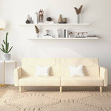 Canapé-lit à 2 places crème tissu