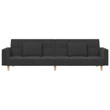 Canapé-lit à 2 places avec deux oreillers Gris foncé Tissu