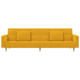 Canapé-lit à 2 places avec deux oreillers jaune tissu