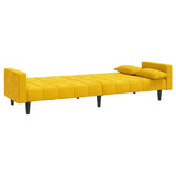 Canapé-lit à 2 places avec deux oreillers Jaune Velours