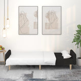 Canapé-lit à 2 places noir tissu