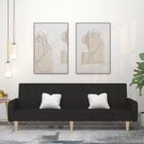 Canapé-lit à 2 places noir tissu