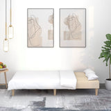 Canapé-lit à 2 places crème tissu