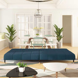 Canapé-lit à 2 places Bleu Velours