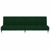 Canapé-lit à 2 places vert foncé velours