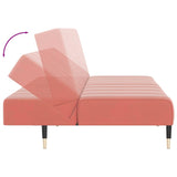 Canapé-lit à 2 places rose velours