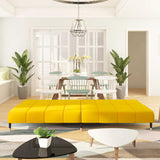Canapé-lit 2 places jaune velours