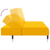 Canapé-lit 2 places jaune velours