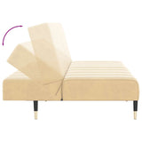 Canapé-lit à 2 places crème velours